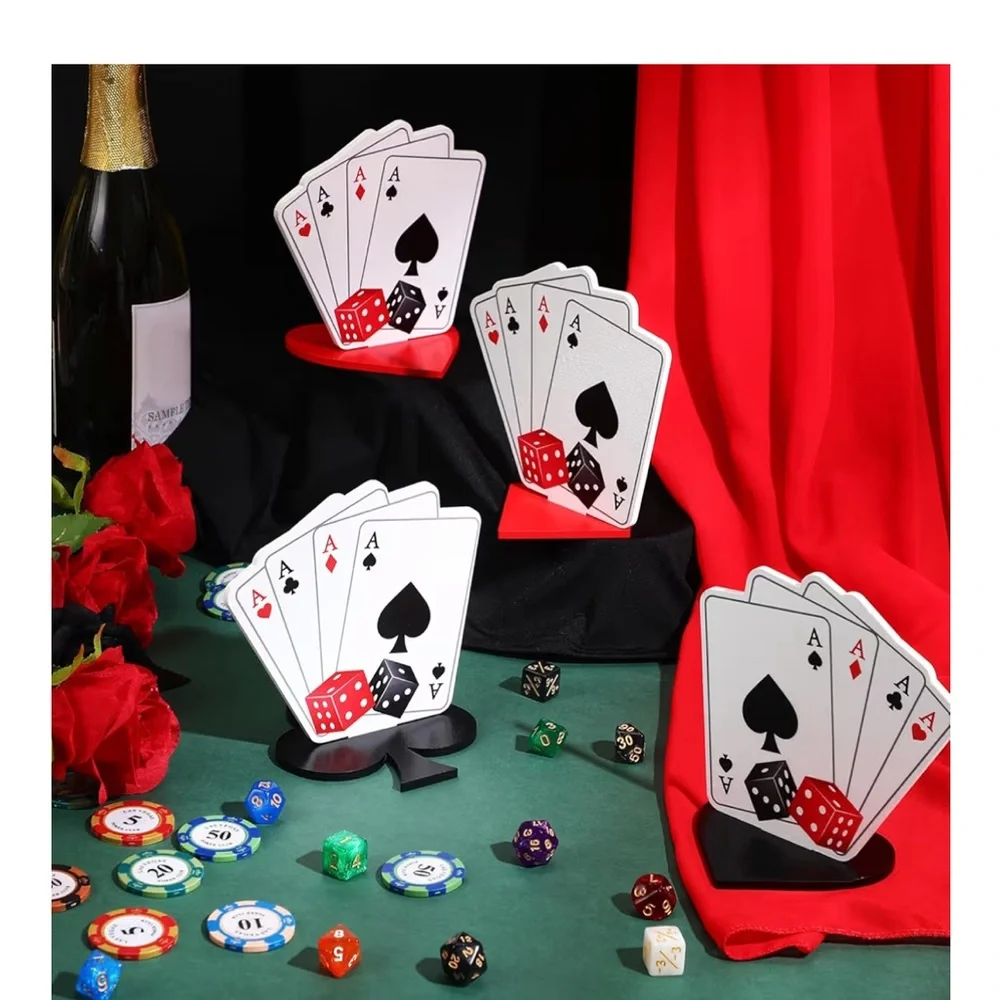 Card Suit Tabletop Centerpiece Set – Red and Black - Picture 2 of 5